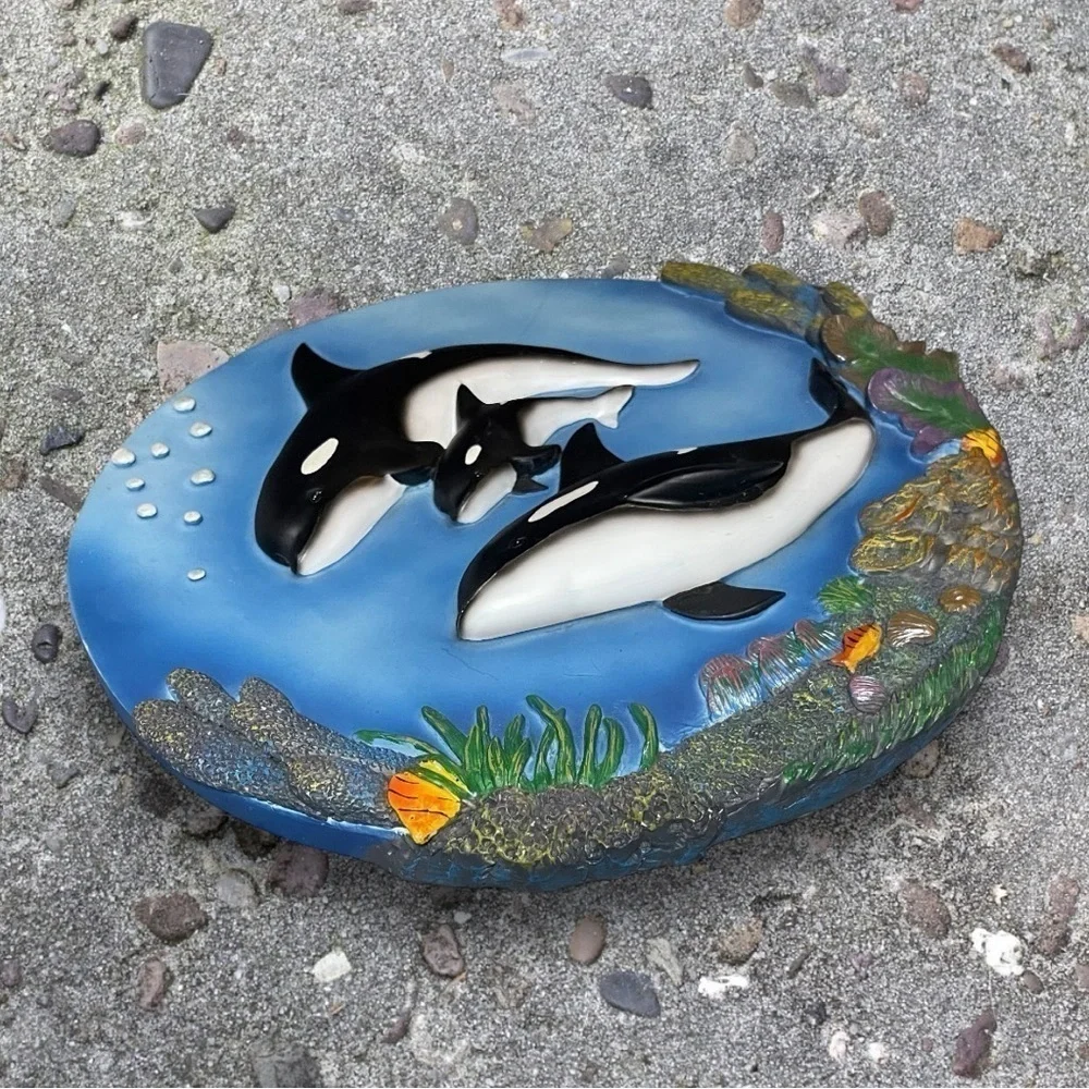 Christian Riese Lassen The Sacred Pools - Stepping Stone 3D Wall Plaque Orcas